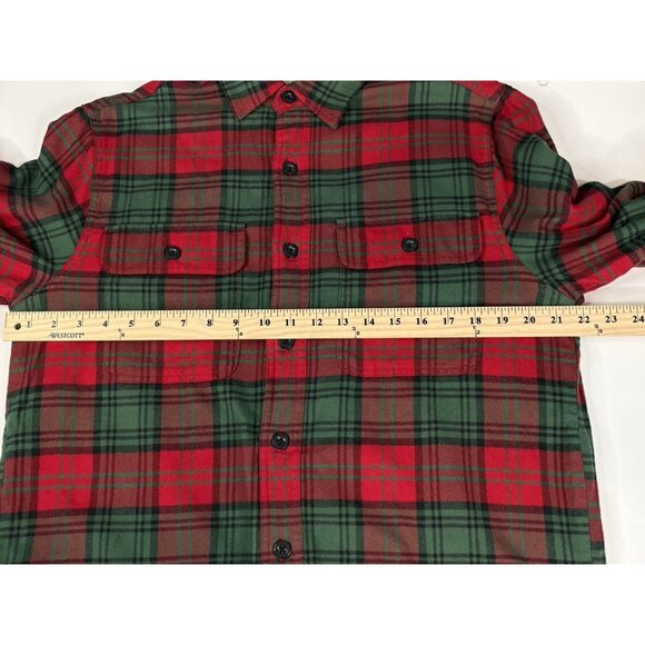 LL Bean Fleece Lined Flannel Shirt Men’s Small Reg Traditional Fit Red Plaid - Picture 13 of 15